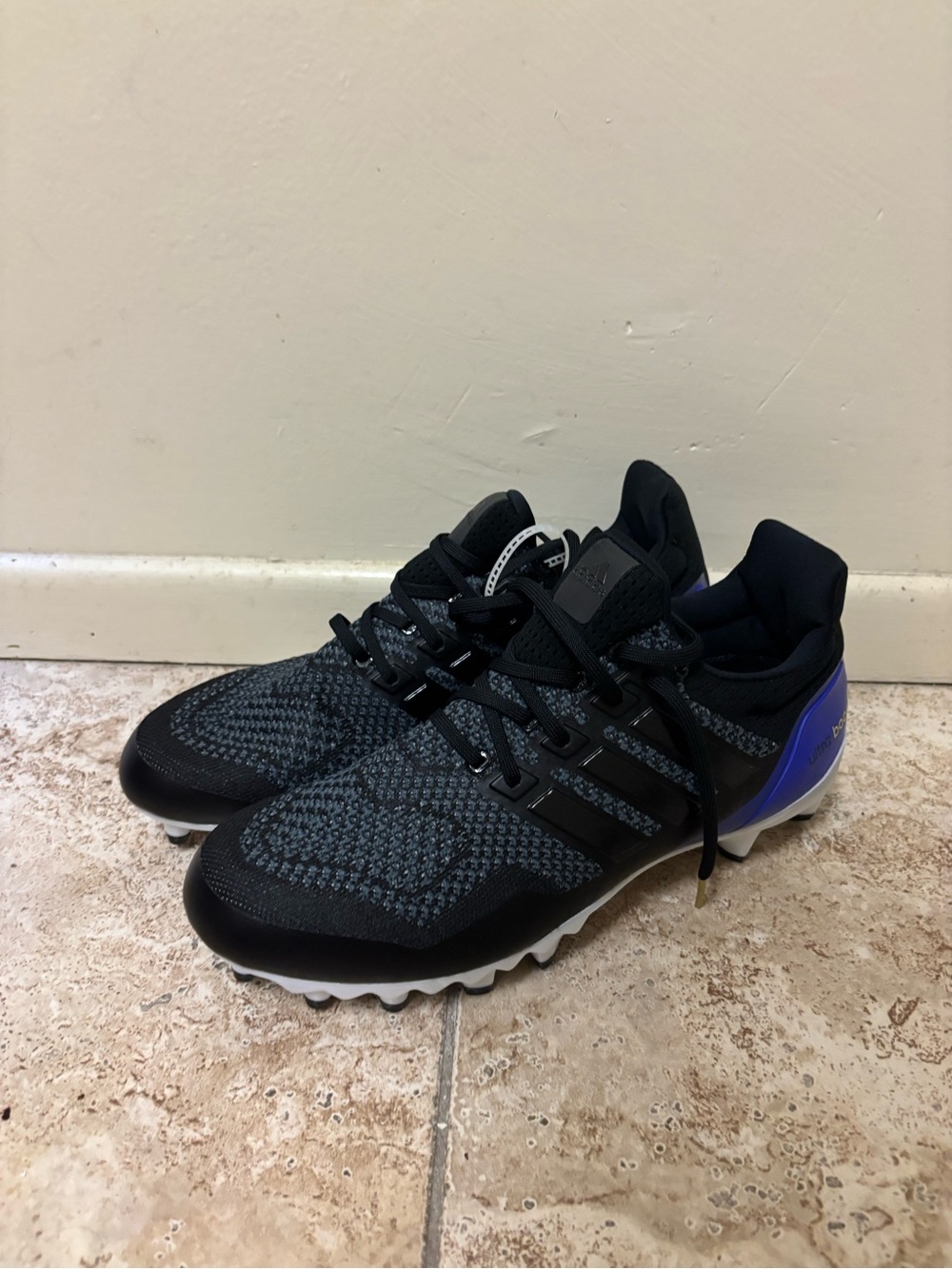 Adidas Ultraboost Football Cleats JP7410 Men’s Size 9.5 Black Blue White NEW